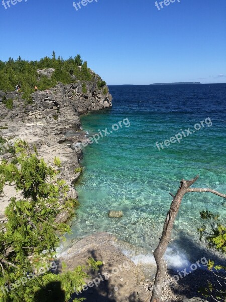 Bruce Peninsula Canada Blue Water Rocky