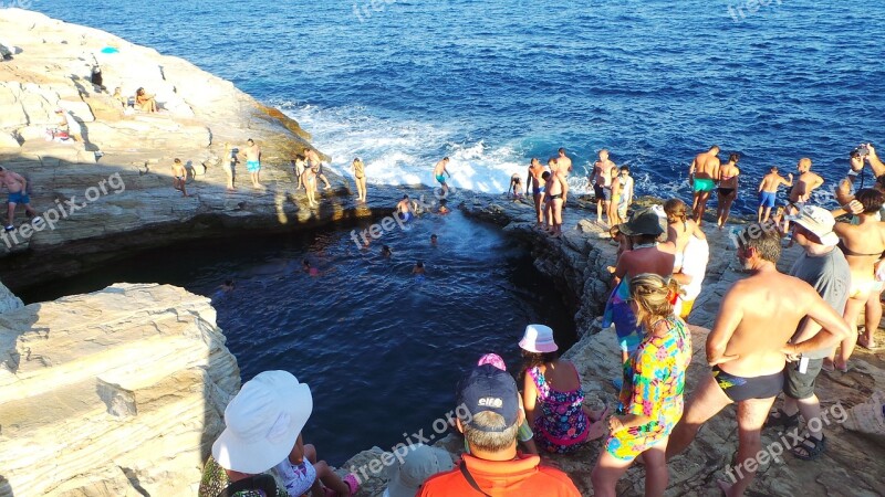 Thassos Natural Swimming Pool Summer Holidays Tourists