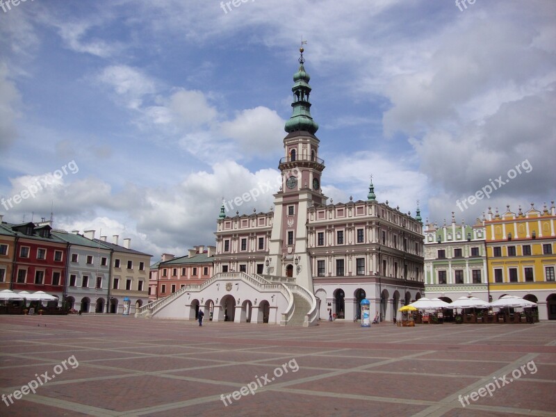 Zamosc Poland The Town Hall The Market Monument