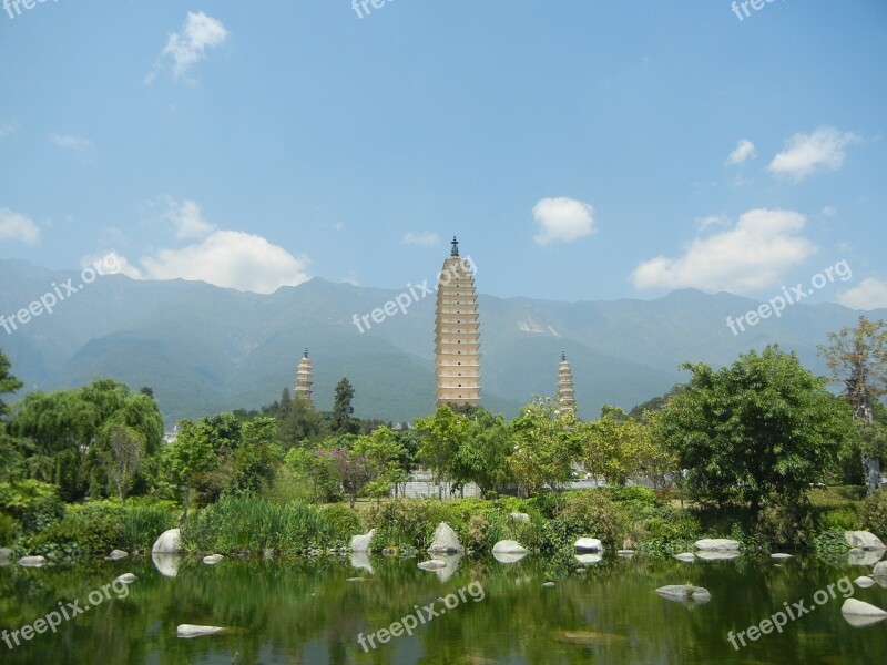 In Yunnan Province Dali The Three Pagodas Temple Free Photos