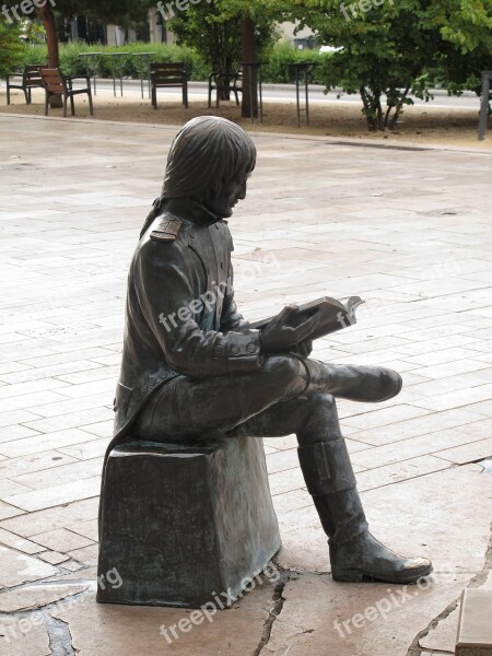 Statue Reading Man Sitting Bonaparte