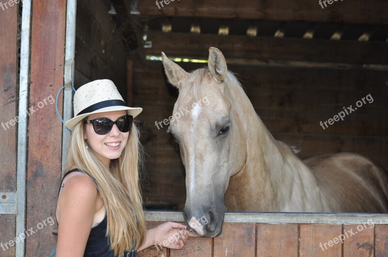 Horse Equestrian Girl Stud Hat