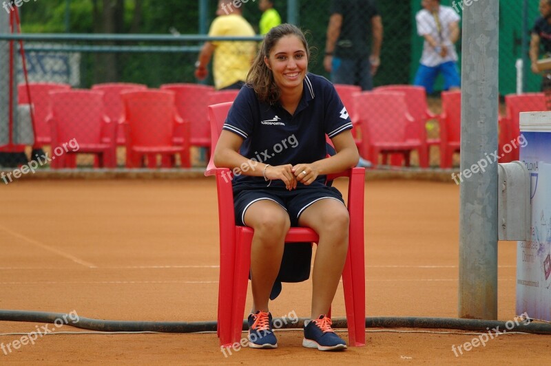 Smile Tennis Referee Brunette Attractive Female