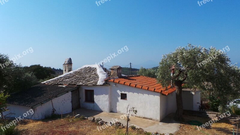 Greece Old House Summer Olive Tree Free Photos