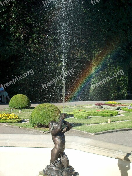 Fountain Screen Rainbow Wilanów Park