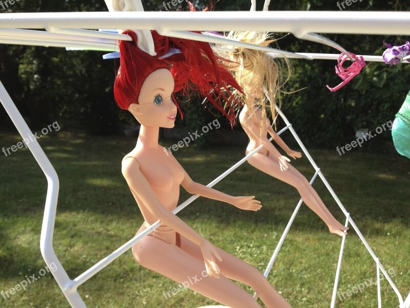 Barbie Drying Clothespin Nude Woman Tancarville