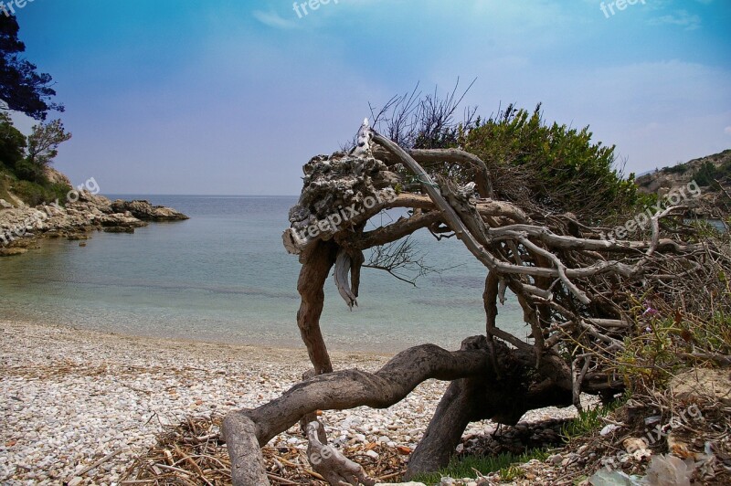 Samos Island Greece Sea Beach