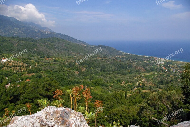 Samos Island Greece Sea Sea View