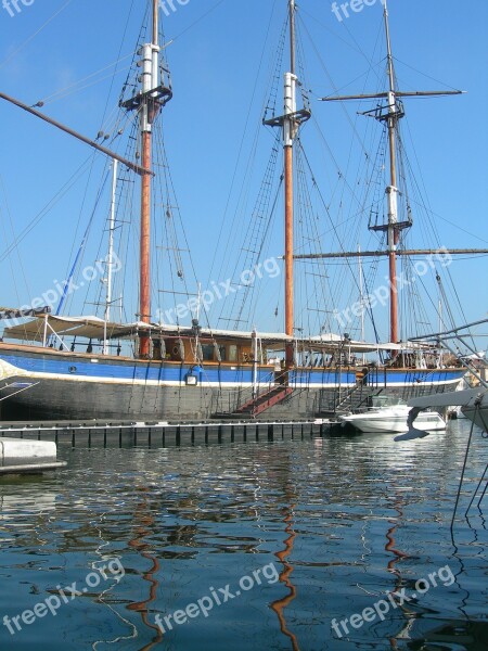 Sailboat Marseille Port Three-masted France