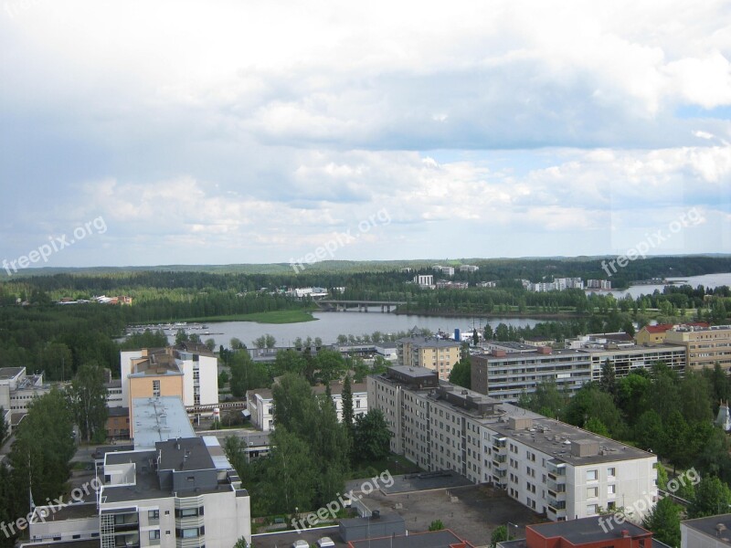 Landscape City Block Of Flats Parks River