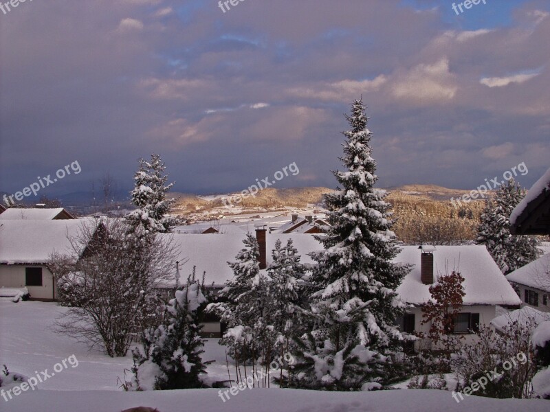 Bavarian Forest Landscape Winter Germany Bavarian