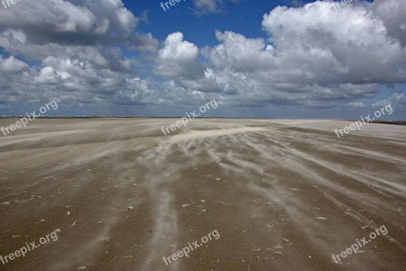 North Sea Sandstorm Beach Sand Sankt-peter Obi