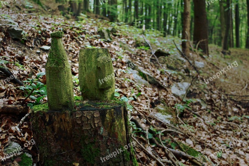 Forest Bottle Carvings Krug Beer