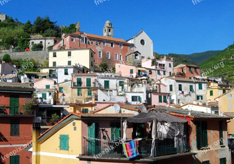 Houses Colors Cinque Terre Vernazza Liguria