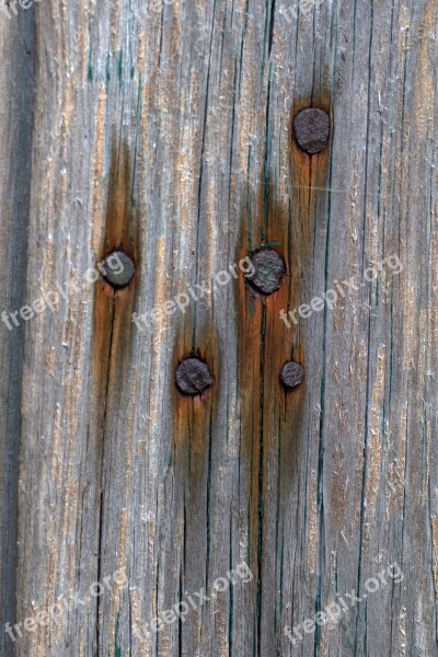 Background Wood Structure Nails Rust