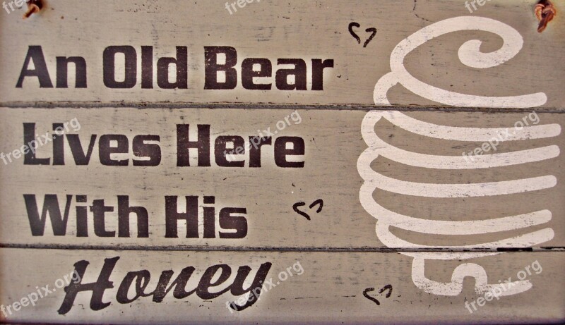 Old Bear Sign Retro Old Bear