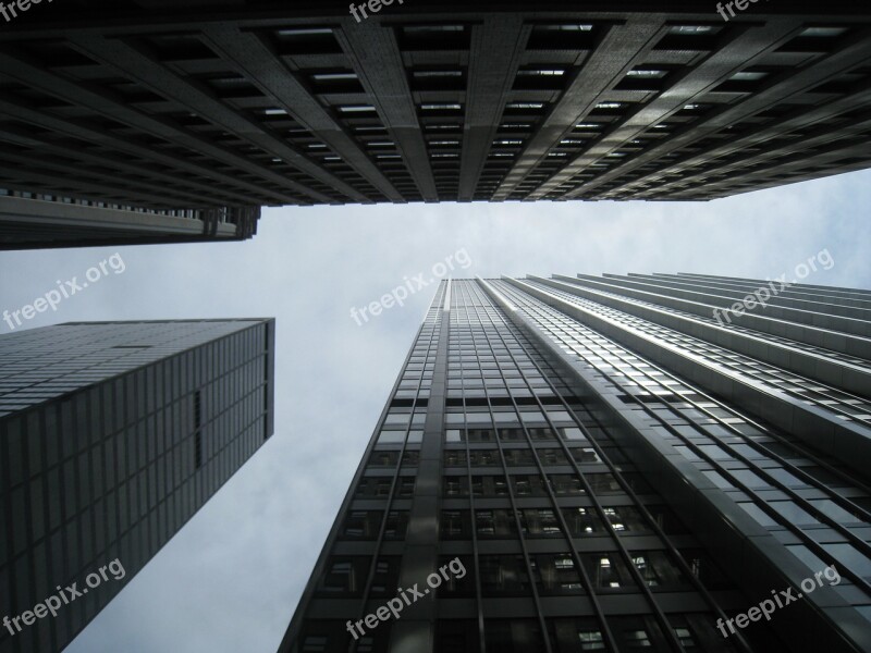 New York Skyscraper Building Perspective Large Building