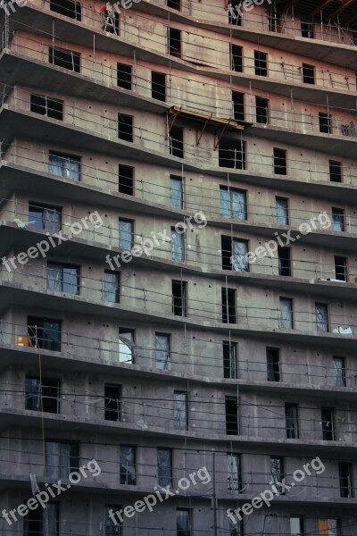 Building Site Building Under Construction Scaffolding Facade