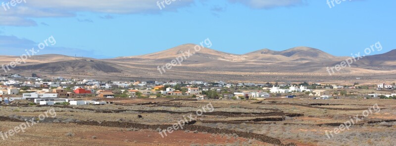 Lajares Fuerteventura Village View Panorama