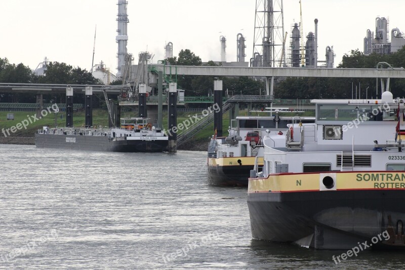 Rhine Shipping Water River Dormagen