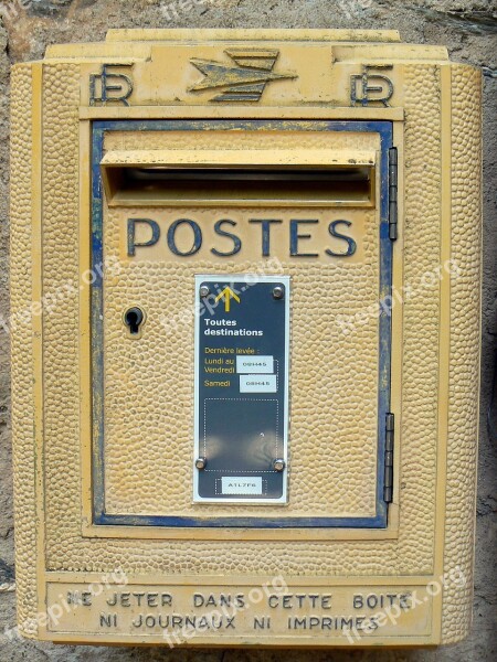 Mailbox France Posts Yellow Free Photos