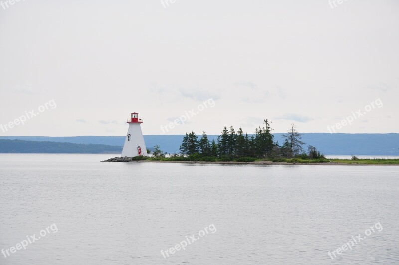 Lighthouse Port Island Water Sea