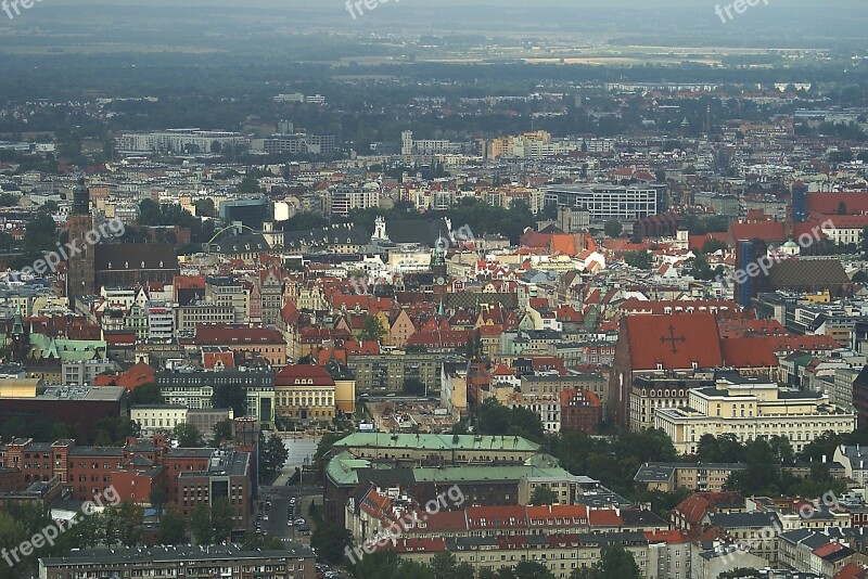 Wrocław City Houses View From Above Architecture