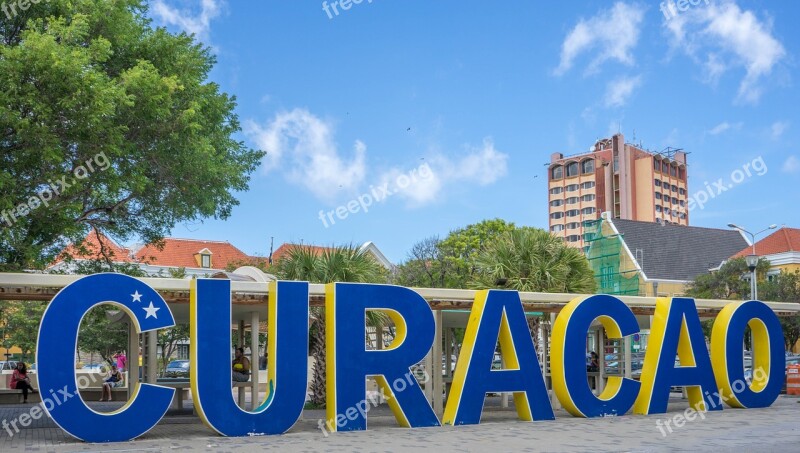 Curacao Decoration Sign Blue Summer