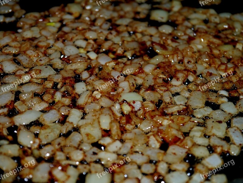 Onions Pan Oil Fry Free Photos