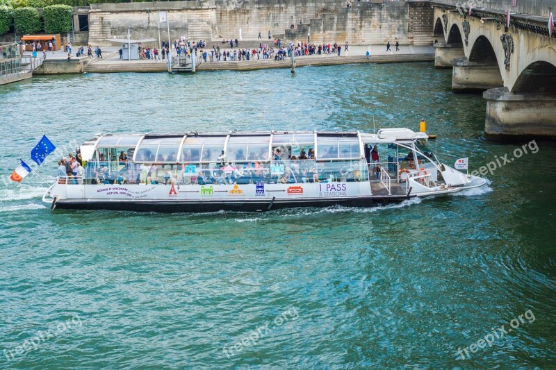 Bateau-mouche Boad Ride Paris Boat Paris River Seine