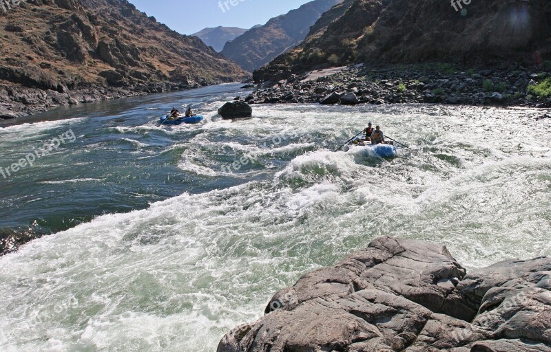 Rafting Salmon River Water Sport Landscape