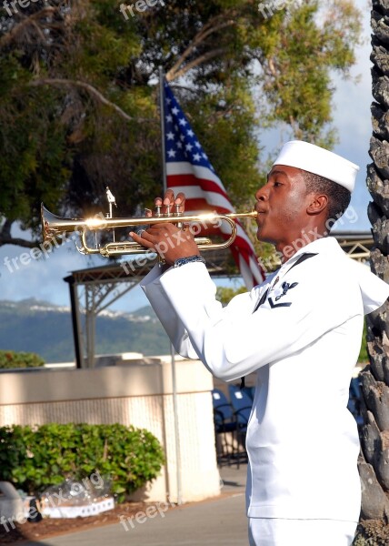 Trumpeter Playing Performance Music Trumpet