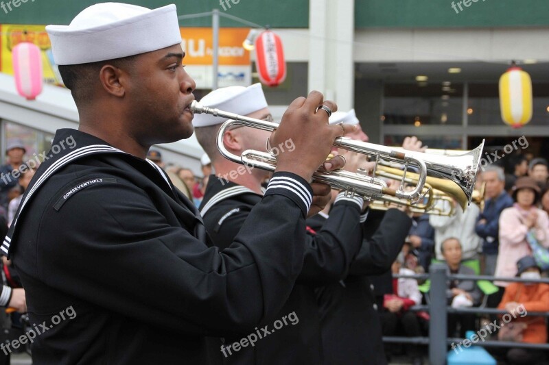 Trumpeters Playing Performance Music Trumpet