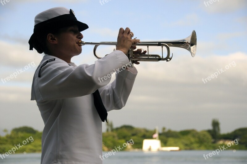 Trumpeter Playing Performance Music Trumpet