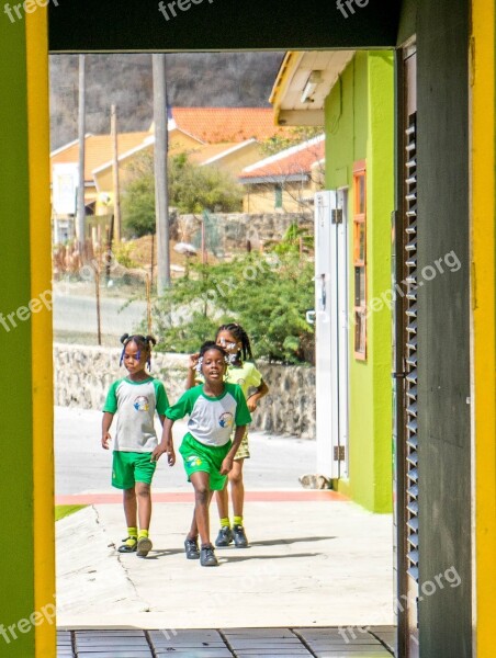 Curacao School Students Children Caribbean