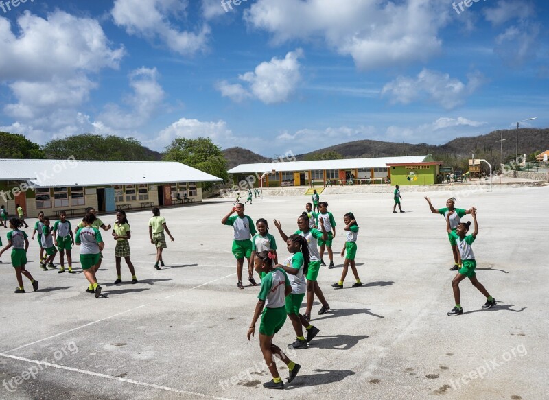 Curacao School Students Children Caribbean