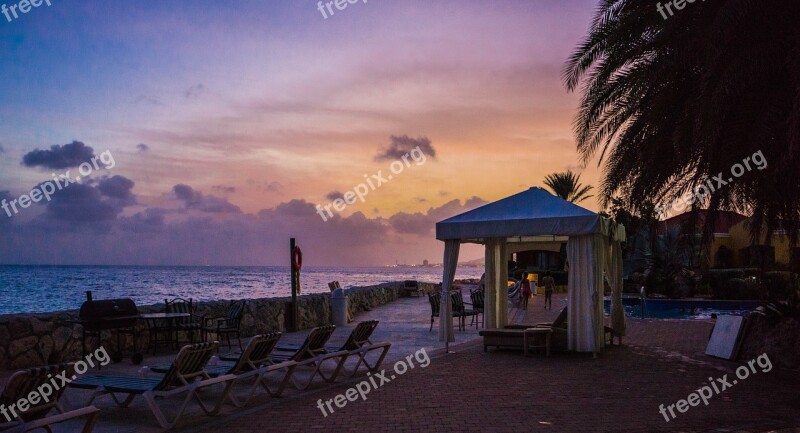 Sunset Island Tropical Sea Nature