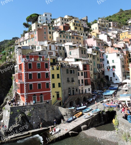 Cinque Terre Houses Colors Riomaggiore Liguria