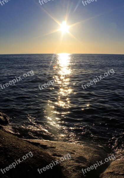 Sunset Sea Sun Stars Backlight