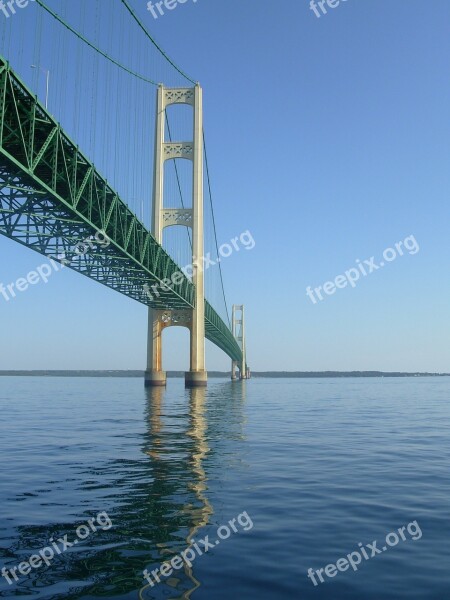 Bridge Michigan Mackinac Mackinaw Huron