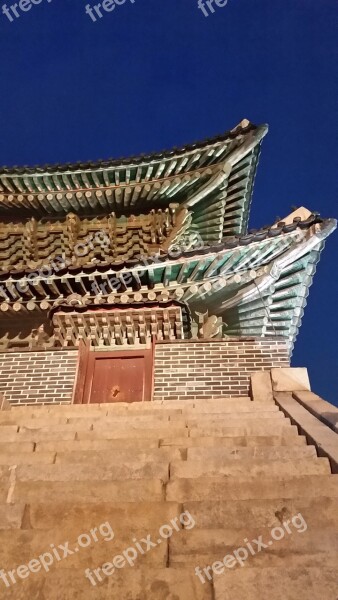 Suwon Castle Suwon Republic Of Korea Night View Free Photos