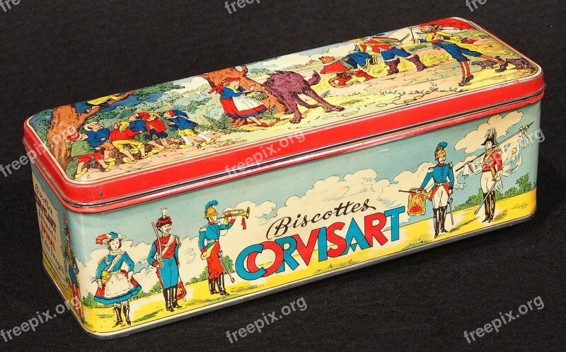 Biscottes Corvisart Box Tin Package Old