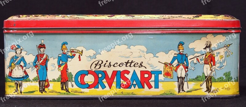 Biscottes Corvisart Box Tin Package Old