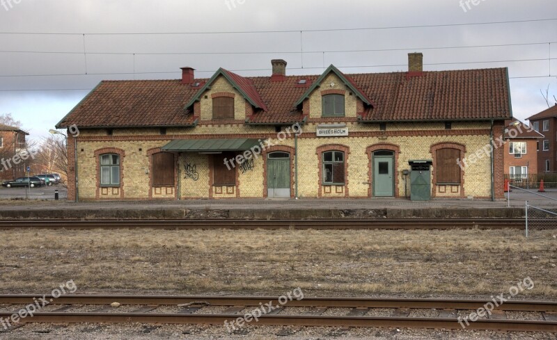 Billesholms Train Station Sweden Railway Brick Building