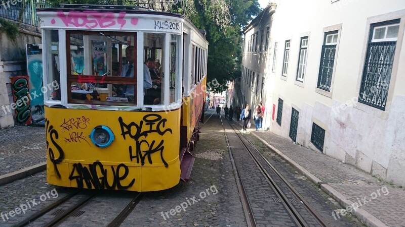 Lisbon Tram Vernacular Rail Graffiti