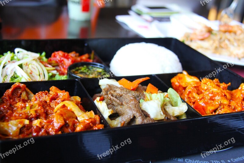 Korean Food Rice Meat Beef Pork