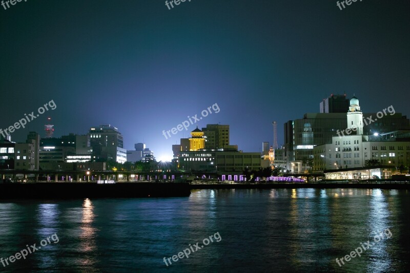 Stadium Yokohama Night View Port Free Photos