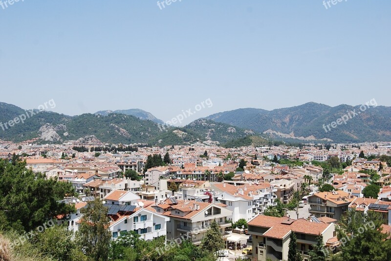 Marmaris Turkey Town Rooftops Turkish Riviera