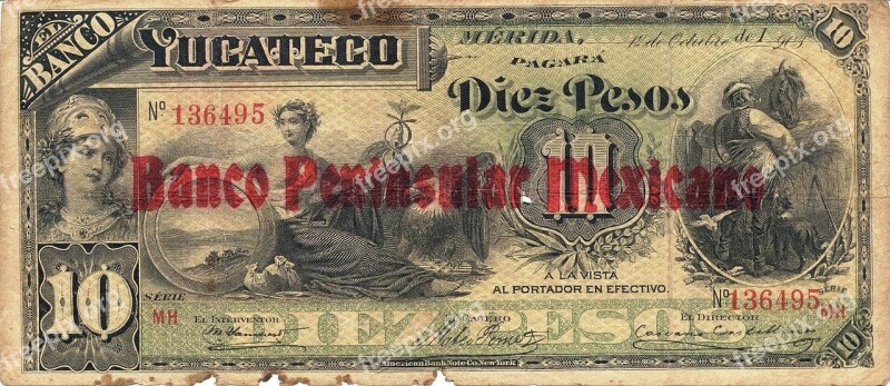 Pesos Banknote Mexico Money Currency