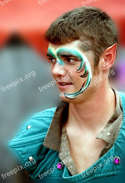 Elf Man Painted Renaissance Fair Portrait